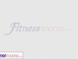 Fitness Rooms Slim good-looking diva Standing 69 and Bouncy Trampoline Fuck