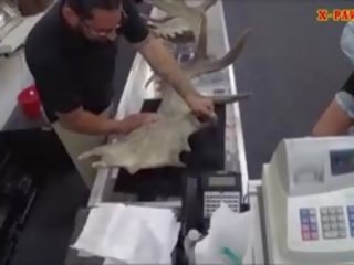 Two Amazingly super Lesbians Fucked By Pawnshop Keeper