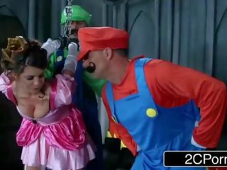 Blbec že radost hůl: vynikající mario bros dostat zaneprázdněný s princezna brooklyn honit