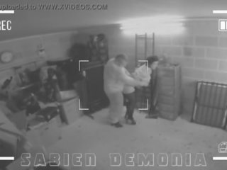 CCTV footage of beguiling teen Sabien Demonia getting fucked in ass by school worker