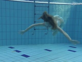 Small tits petite teen Clara underwater