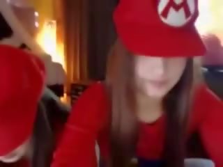 Lesbian Mario Girls Having Fun - enticing Cosplay Outfits