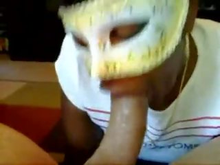 Masked ebony from BlacksCrush.com loves white prick
