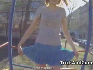 Crazy Ruslana having dirty video on spy glasses outdoor