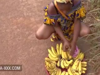 Black banana seller schoolgirl seduced for a incredible dirty clip