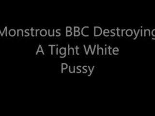 Hirvittävä bbc destroying a tiukka valkoinen pillua